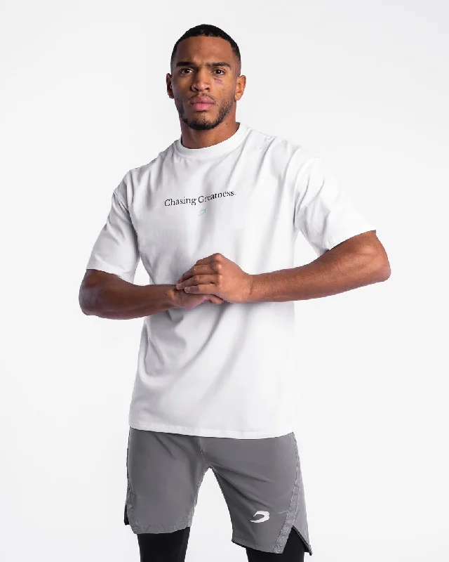 Weekend Sale: Don't Miss Out Chasing Greatness Oversized T-Shirt - White