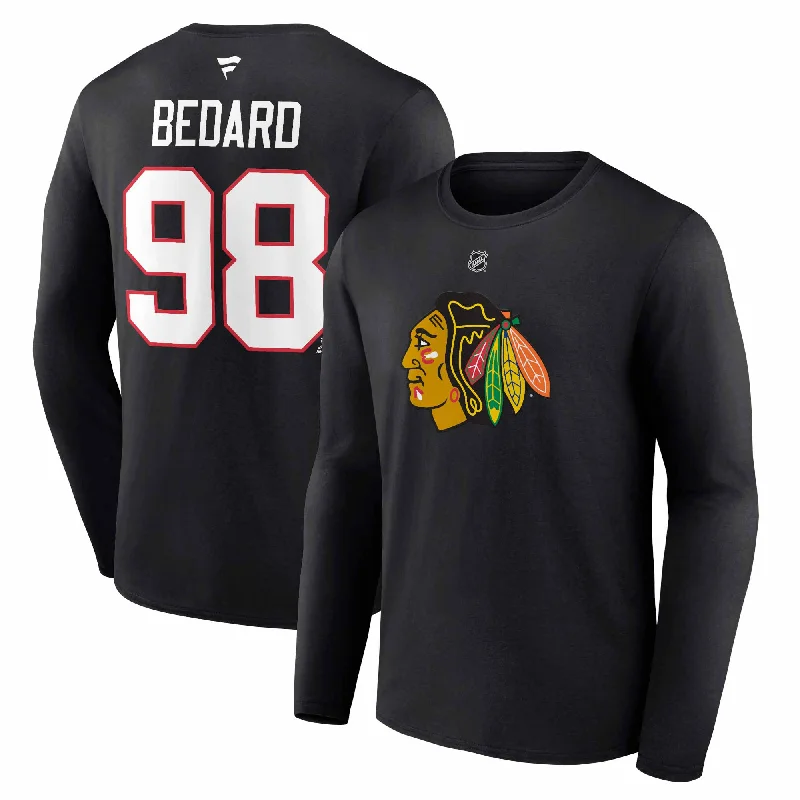 Top Pick Chicago Blackhawks Connor Bedard Black Long Sleeve Player T-Shirt