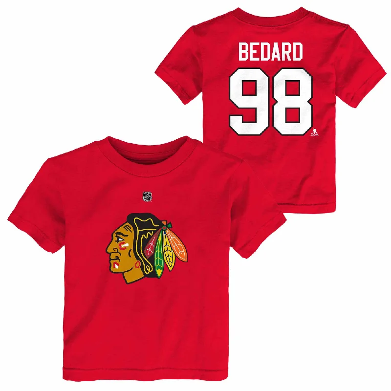 Take Action Chicago Blackhawks Connor Bedard Toddler Name and Number T-Shirt