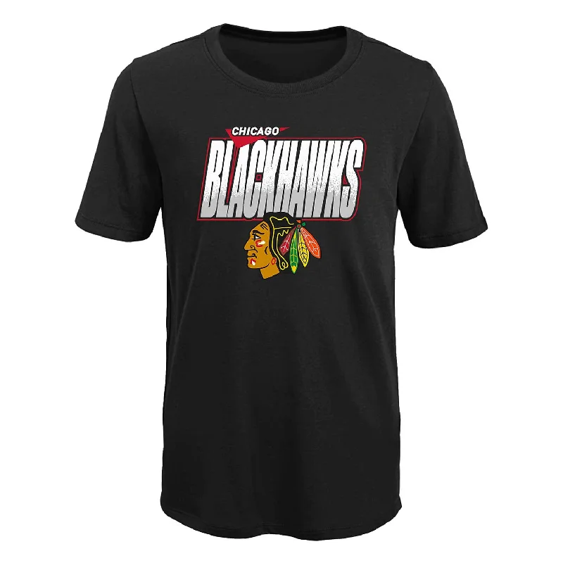Act Fast Chicago Blackhawks Youth Frosty Center Black T-shirt