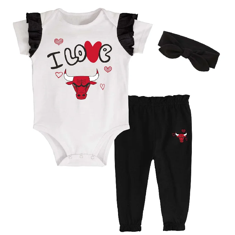 Price Drop Chicago Bulls Infant I Love Basketball 3pc Fashion Set