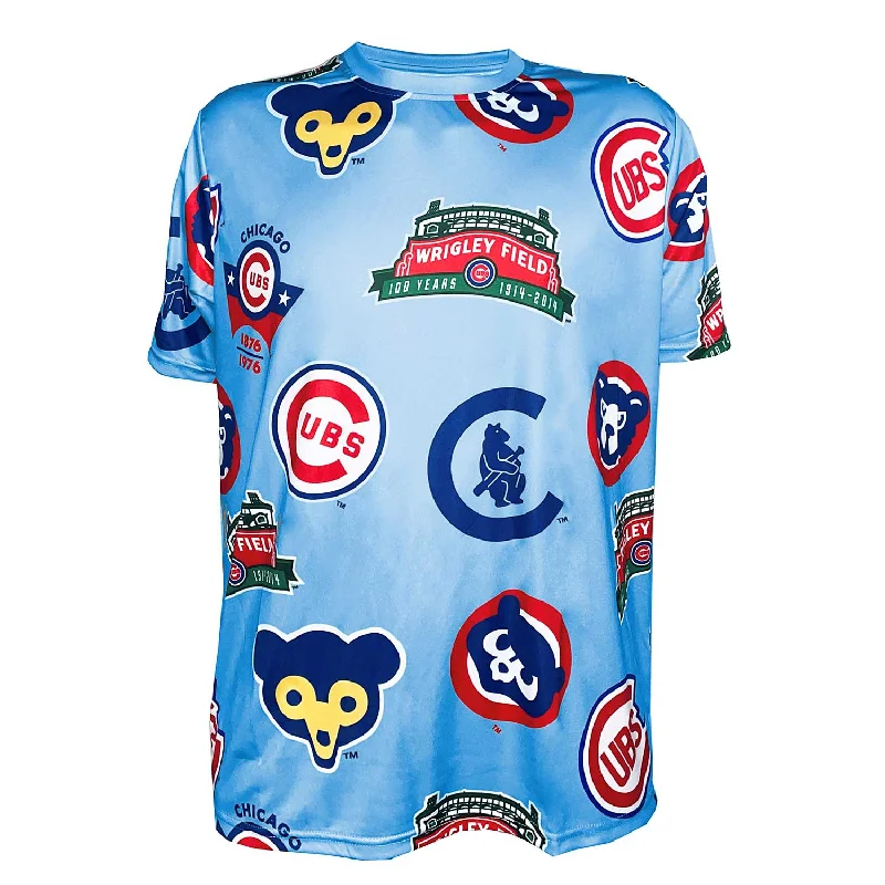 Closeout Chicago Cubs Blue Cooperstown All Over Sublimated T-Shirt