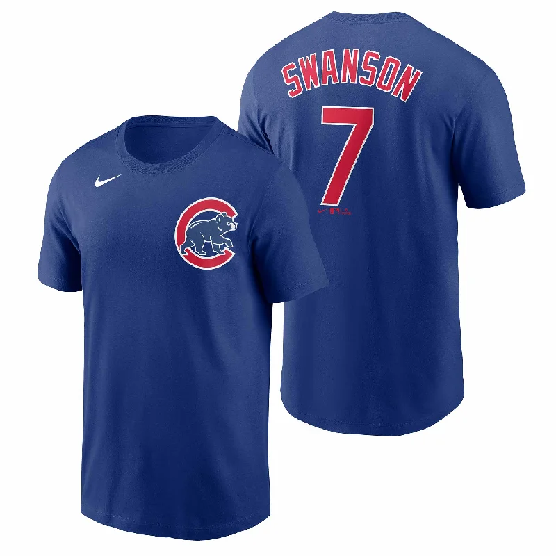 Weekend Discounts to Enjoy Chicago Cubs Dansby Swanson Nike Name & Number T-Shirt