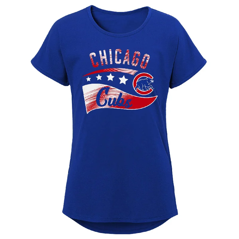 YEAR-End Sale Chicago Cubs Youth Girls Fly The Flag T-Shirt