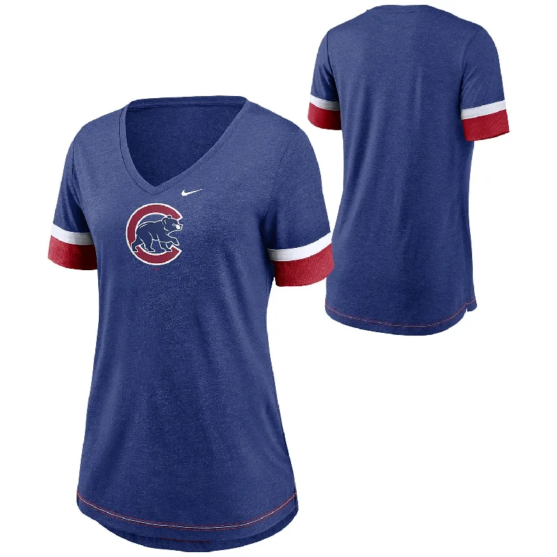 Instant Discount Chicago Cubs Girls Nike Short Sleeve Fashion V-Neck Hero Tee