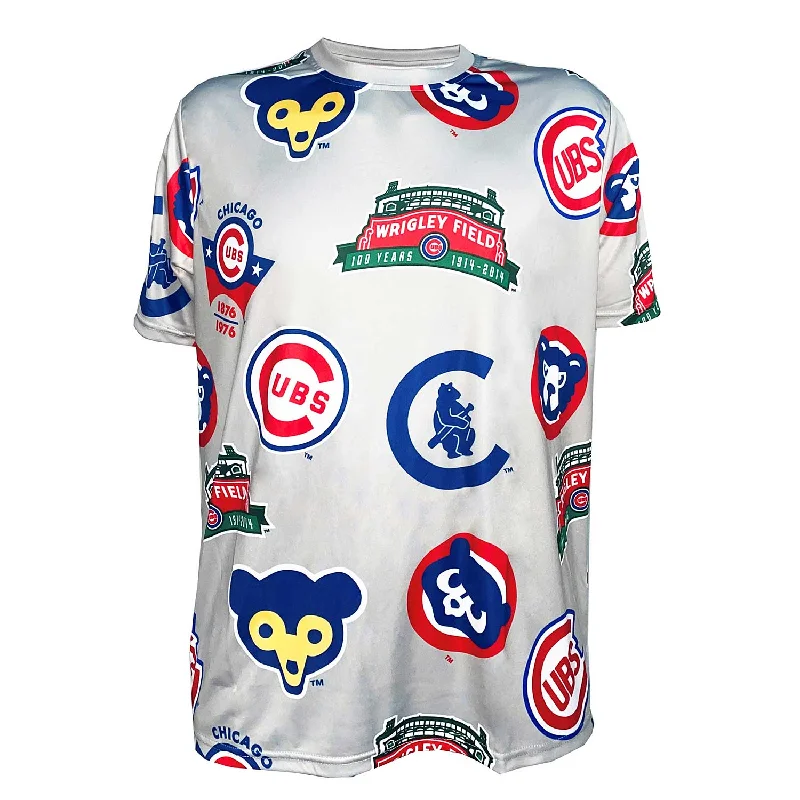 Crazy Deal Chicago Cubs Grey Cooperstown All Over Sublimated T-Shirt