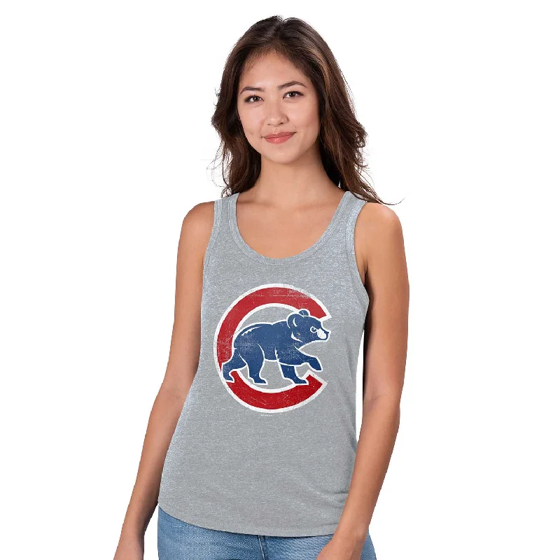 Savings Event Chicago Cubs Women's Grey Walking Bear Playoff Tank Top
