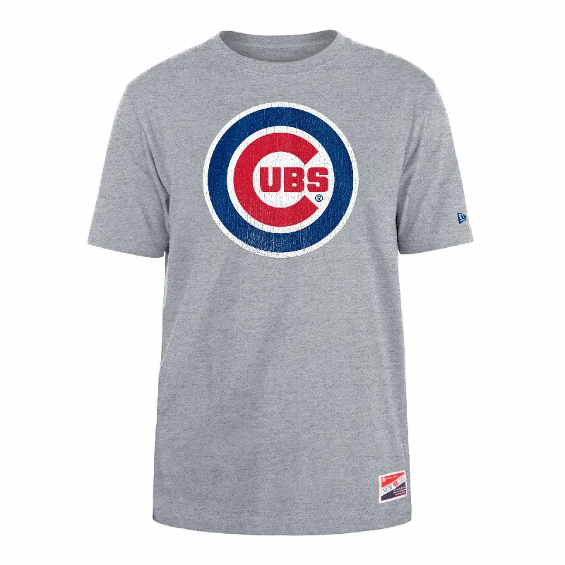 Weekend Savings Bonanza Chicago Cubs Heather Dolphin Grey Bullseye T Shirt