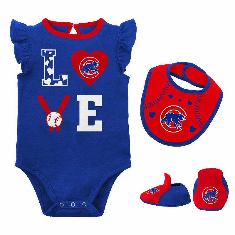 Lowest Rates Chicago Cubs Infant Love Of Baseball Bib Bootie & Creeper Set
