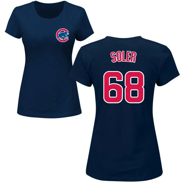 Mega Sale Chicago Cubs Jorge Soler Navy Women's Name and Number T-Shirt