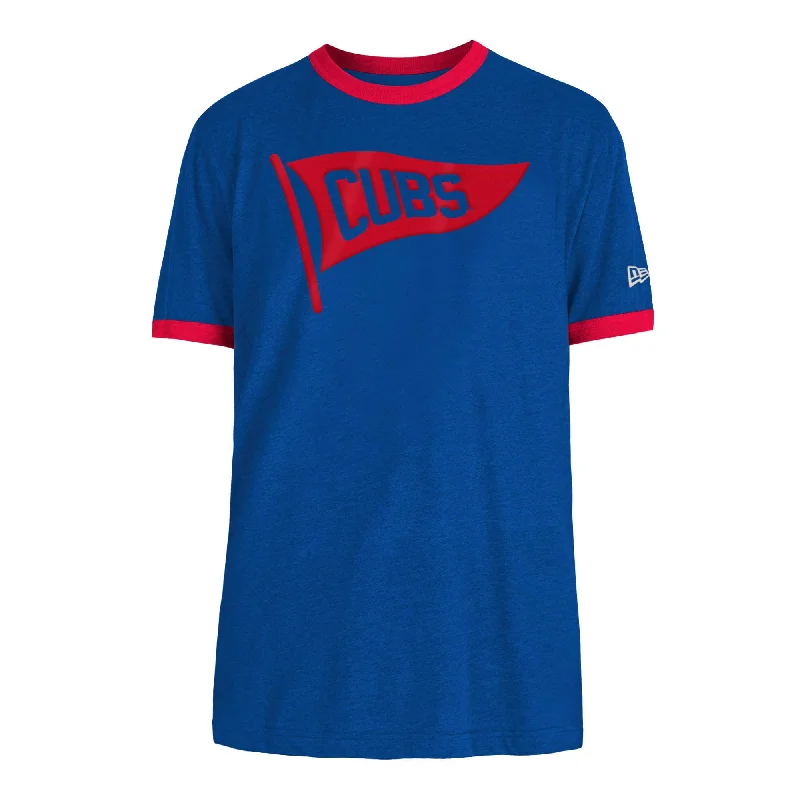 Deep Savings Chicago Cubs Double Sided Pennant Ringer Bullseye T-Shirt