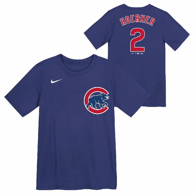 Season Finale Sale Chicago Cubs Nico Hoerner Nike Youth Name and Number T-Shirt