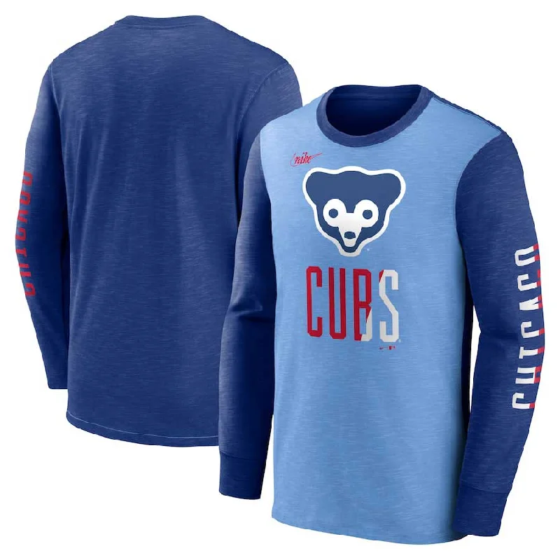 Now Available Chicago Cubs Nike Cooperstown Rewind Splitter Long Sleeve T-Shirt
