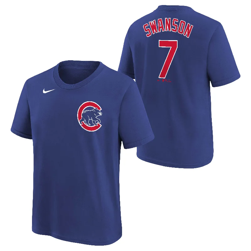 Crazy Savings Chicago Cubs Dansby Swanson Youth Name and Number T-Shirt