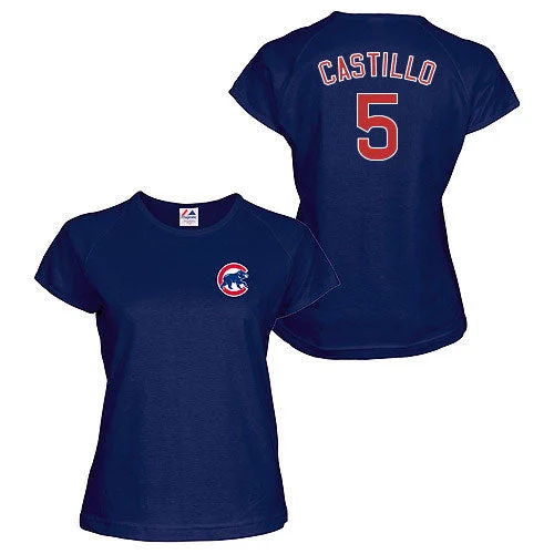 Limited Edition Chicago Cubs Wellington Castillo Navy Women's Name and Number T-Shirt