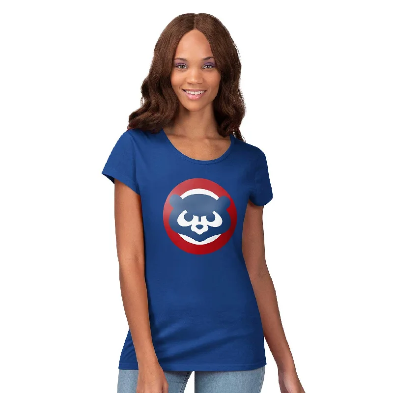 Price Break Chicago Cubs Women's 1984 Endzone V-Neck T-Shirt