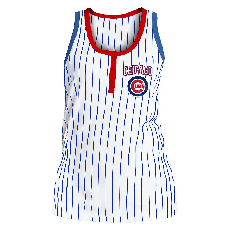 Unmissable Offer Chicago Cubs Women's Bullseye Pinstripe Racer Back Tank Top
