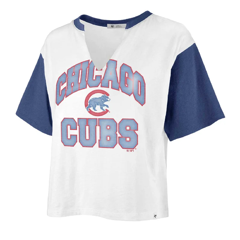 Discount Days Chicago Cubs Women's Dolly Crop Fit V-Neck T-Shirt