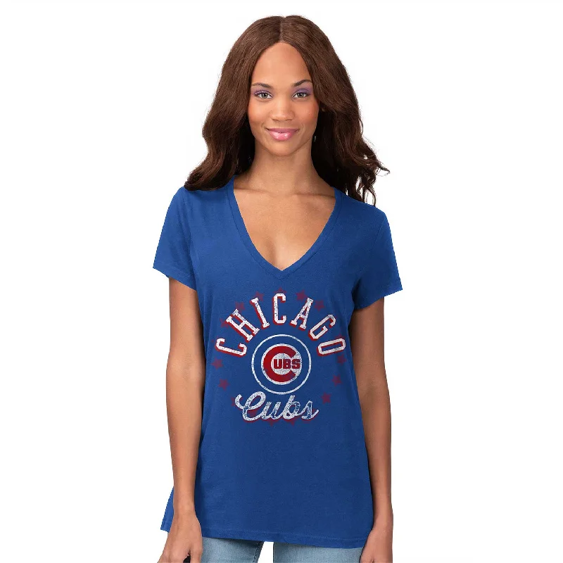 Act Fast Chicago Cubs Women's Fair Catch V-Neck T-Shirt