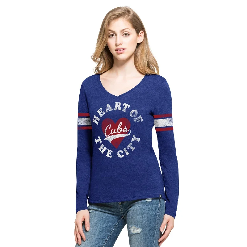 Exclusive Access Chicago Cubs Women's Knockaround Stripe 47 Club Long Sleeve T-Shirt Exclusive Access Chicago Cubs Women's Knockaround Stripe 47 Club Long Sleeve T-Shirt
