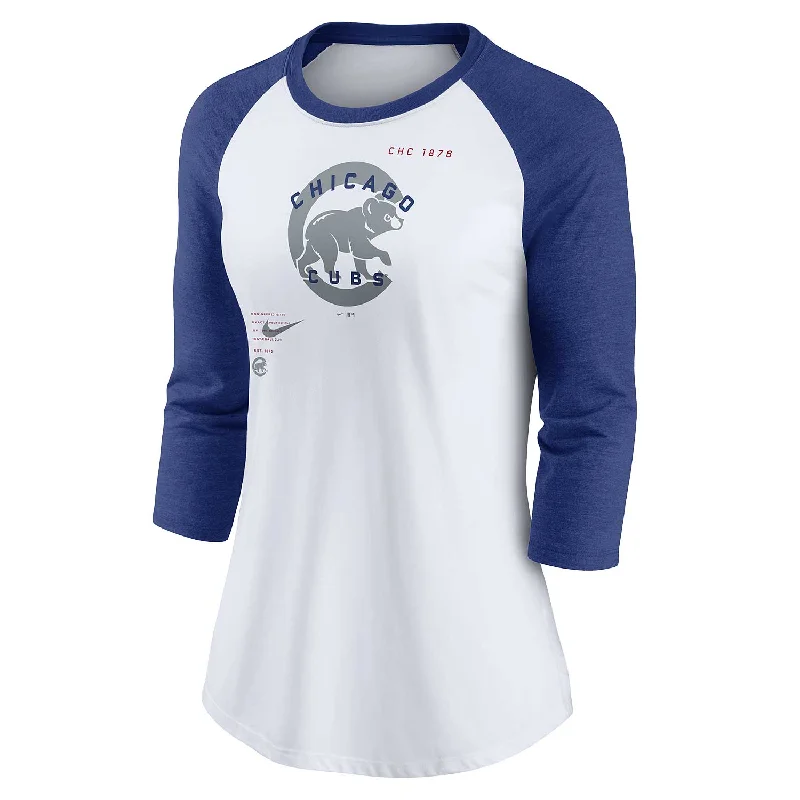 Now Available Chicago Cubs Women's Next Up 3/4-Sleeve Raglan T-Shirt