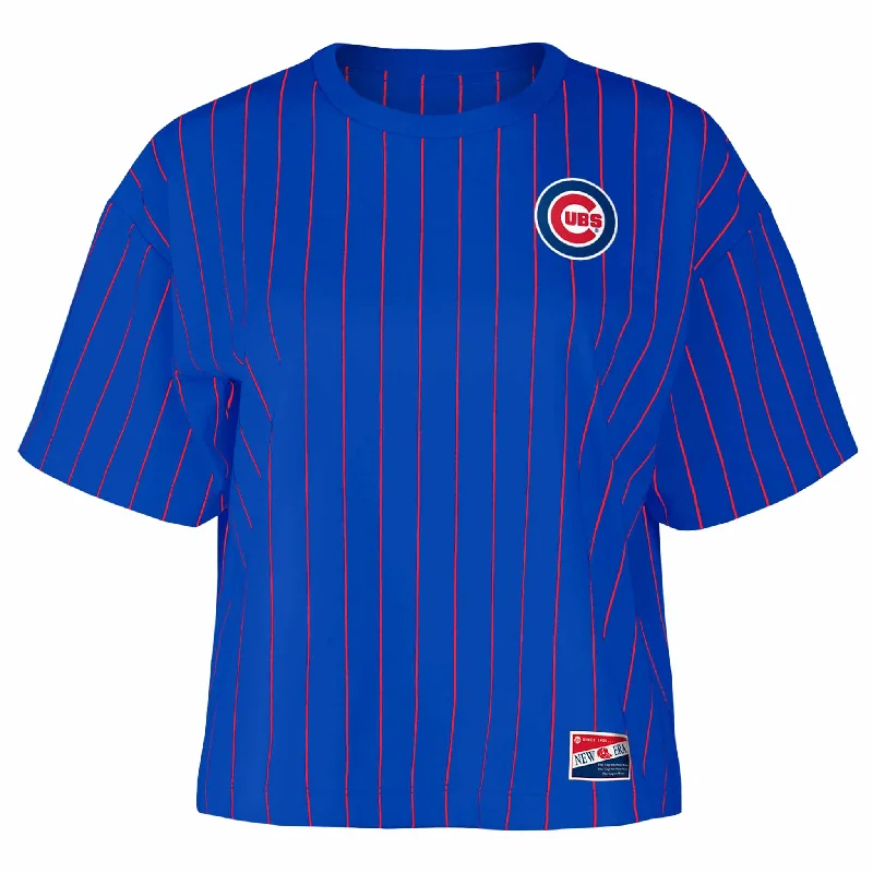 Early Access Chicago Cubs Women's Pinstripe Team Color T Shirt