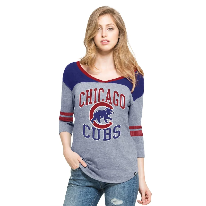 Act Now Chicago Cubs Women's Replay Rush 3/4 Sleeve T-Shirt