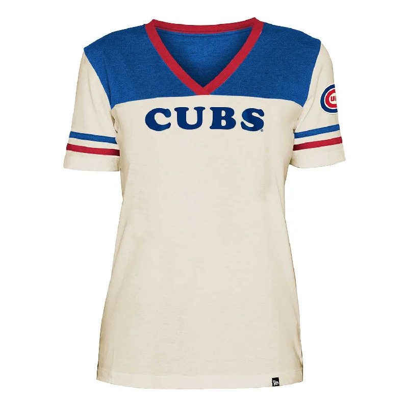 New Arrival Chicago Cubs Women's Two Tone Striped T-Shirt