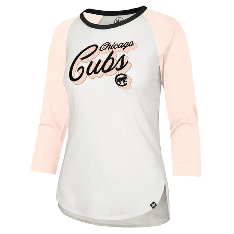 Shop and Save Chicago Cubs Women's Uptown Splitter Raglan Tee Shirt