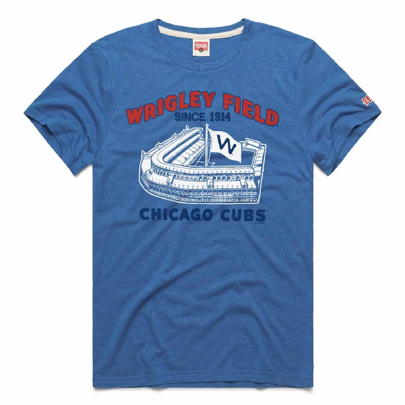 Members Only Chicago Cubs Wrigley Field Homage Stadium W Flag T Shirt