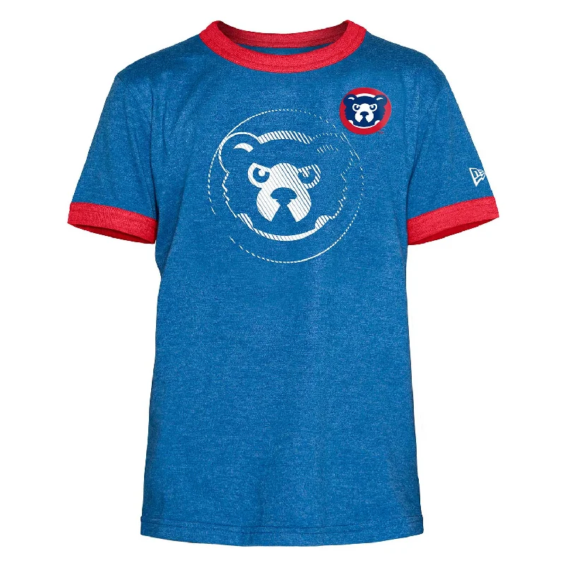Limited Time Chicago Cubs Youth Angry Bear Brushed Bi-Blend Ringer T-Shirt
