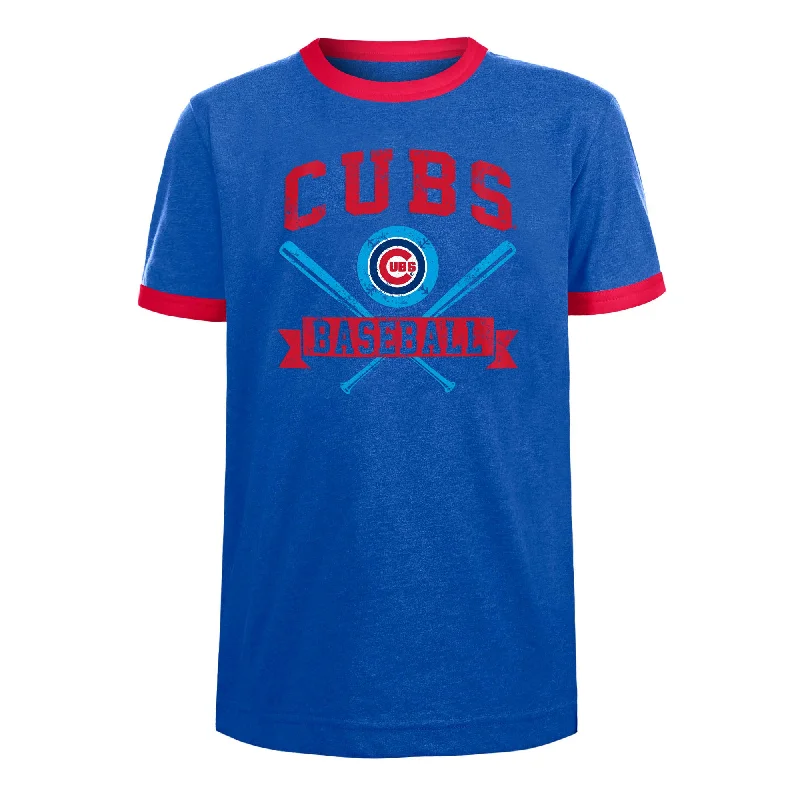 Don't Miss Chicago Cubs Youth Bullseye Crest Ringer T-Shirt
