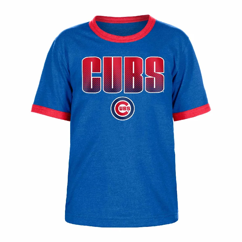 Deep Discounts Chicago Cubs Youth Bullseye Ringer T Shirt