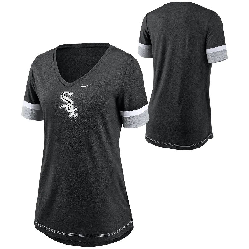 Best Deals Chicago White Sox Girls Short Sleeve Fashion V-Neck Hero Tee