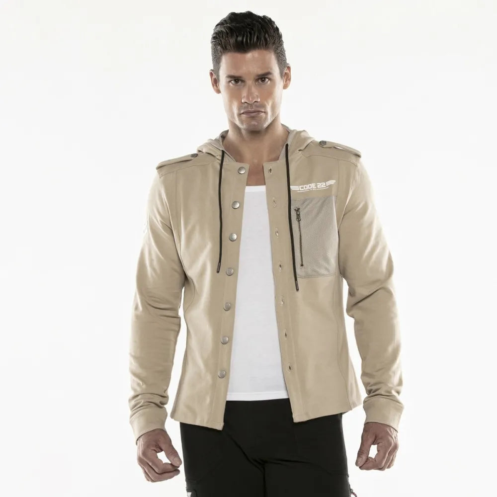 Weekend Discounts You Deserve Code 22 hooded shirt jacket 9714 beige