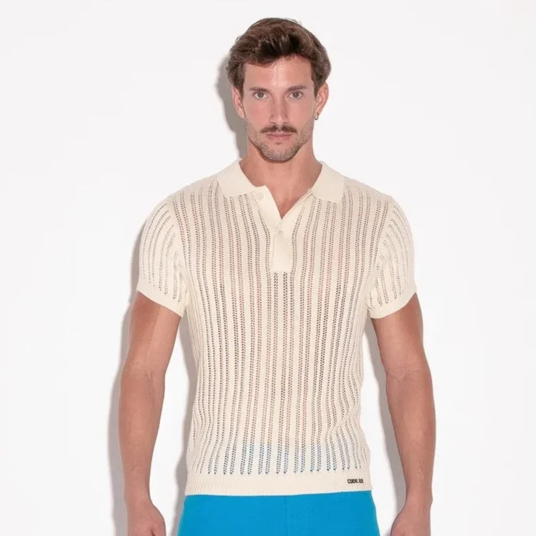 Now or Never Code 22 knit polo shirt 7003 off-white