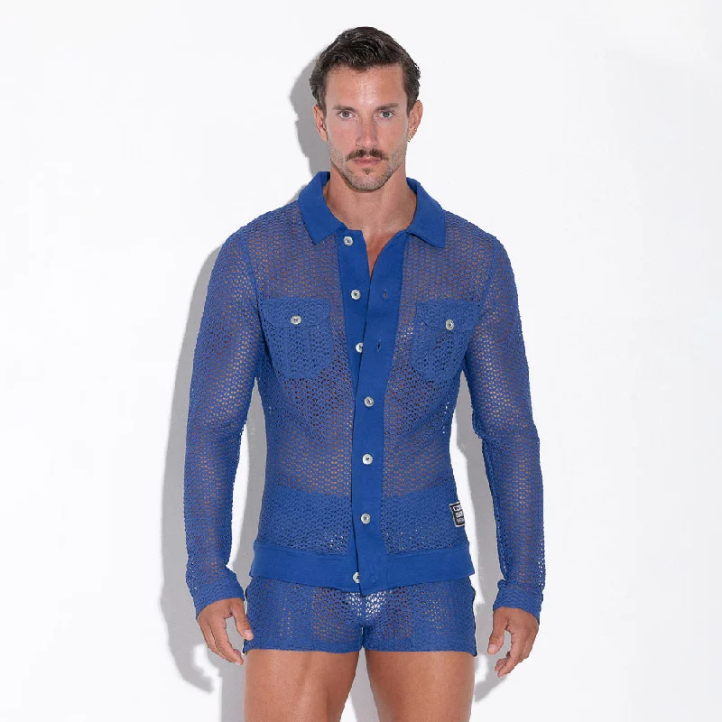 Epic Value Code 22 Openwork 9739 mesh shirt blue