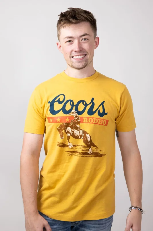 Deal Explosion Coors Banquet Coors Rodeo Horse T-Shirt for Men in Yellow | 17642-606A-YLLW Deal Explosion Coors Banquet Coors Rodeo Horse T-Shirt for Men in Yellow | 17642-606A-YLLW