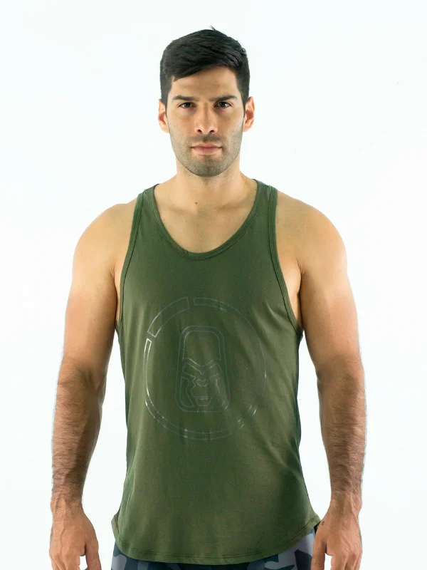 Extra Discounts Men's Cotton Muscle Shirt- Green Army