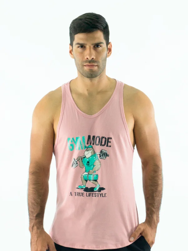 Don't Miss Men's Cotton Muscle Shirt-Pink