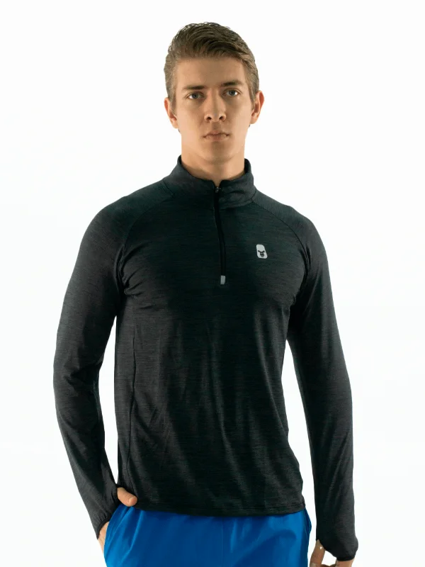 Final Sale Men's Long Sleeve with zipper-Dark Gray