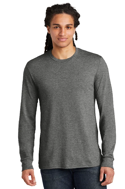 Weekend Discounts to Delight District Mens Perfect Tri Long Sleeve Crewneck T-Shirt - Grey Frost Weekend Discounts to Delight District Mens Perfect Tri Long Sleeve Crewneck T-Shirt - Grey Frost
