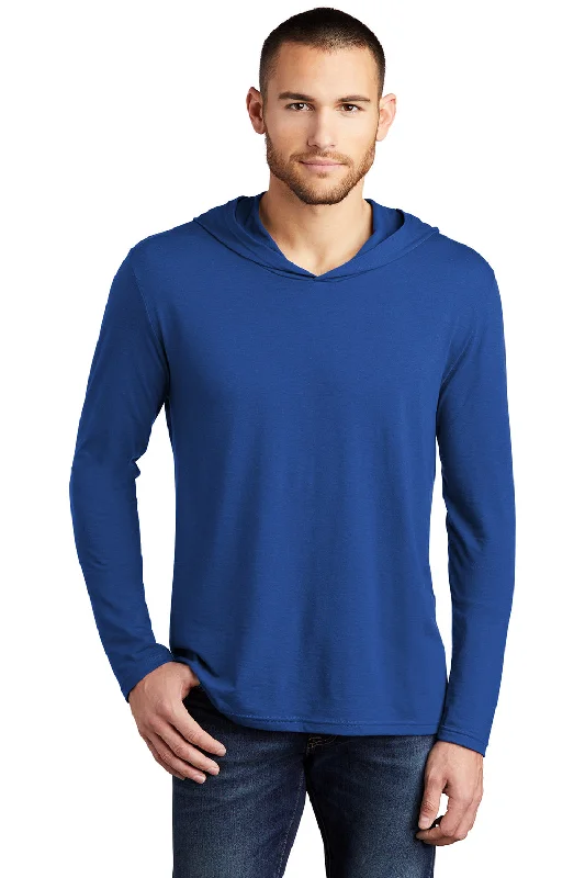 Extra Savings District Mens Perfect Tri Long Sleeve Hooded T-Shirt Hoodie - Deep Royal Blue Extra Savings District Mens Perfect Tri Long Sleeve Hooded T-Shirt Hoodie - Deep Royal Blue