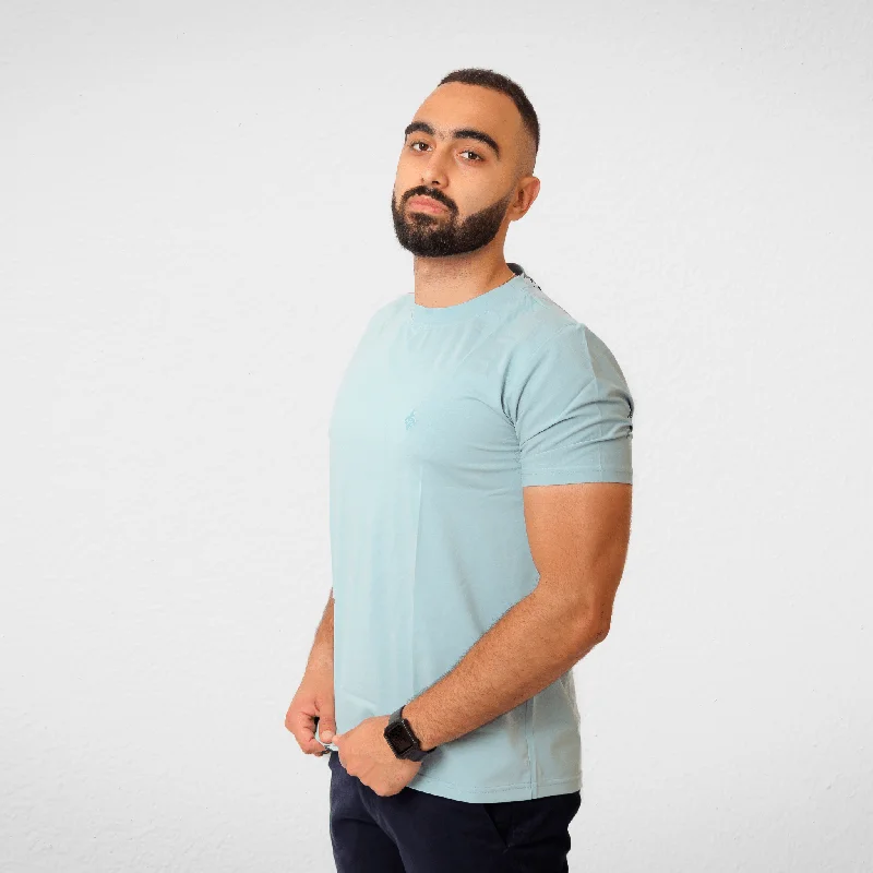 Major Savings DUCHY Men "Basic" T-Shirt - Baby Blue (100% Cotton)