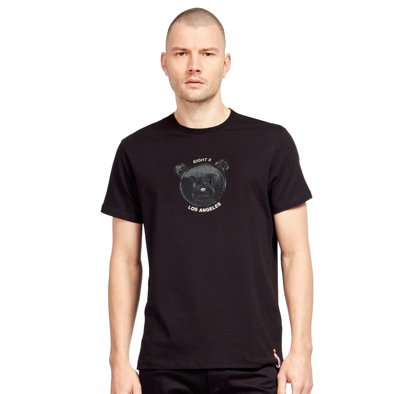 Value Pack Eight X Bad News Bear textured graphic t-shirt black