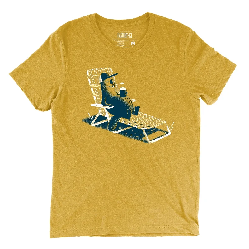 Weekend Offers You Can't Ignore Factory 43 Un-busy Beaver slim fit t-shirt mustard yellow Weekend Offers You Can't Ignore Factory 43 Un-busy Beaver slim fit t-shirt mustard yellow