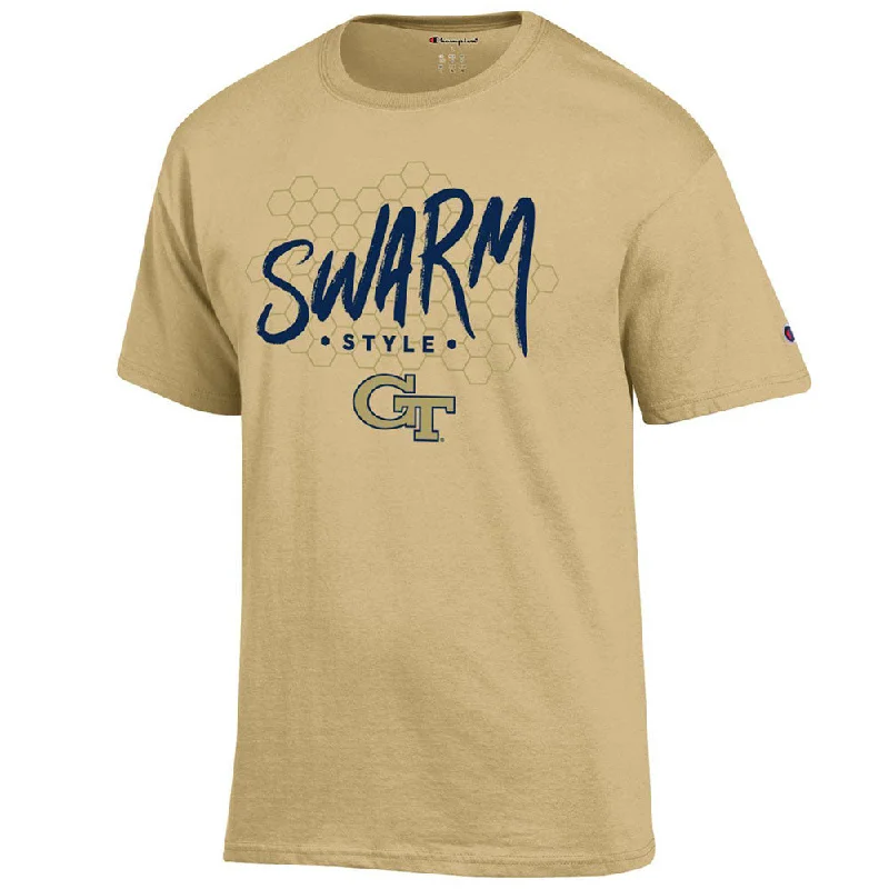 Seasonal Sale Georgia Tech Yellow Jackets Swarm Style Gold T-Shirt
