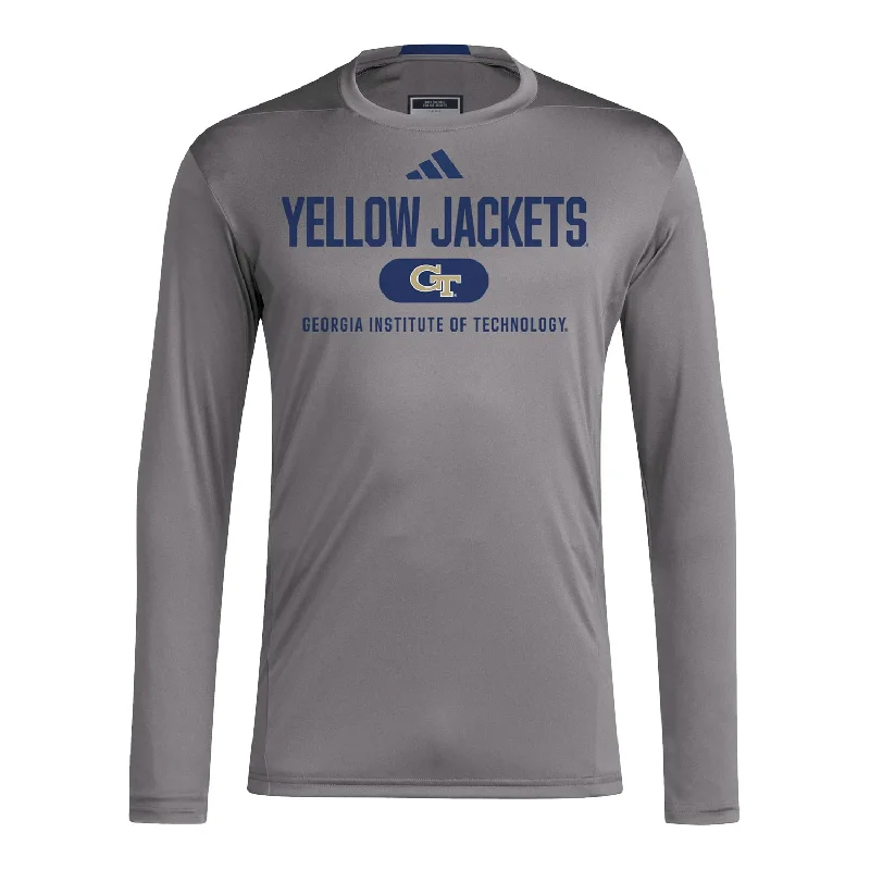 Price Rollback Georgia Tech Yellow Jackets Adidas D4 Training Long Sleeve Grey T-Shirt