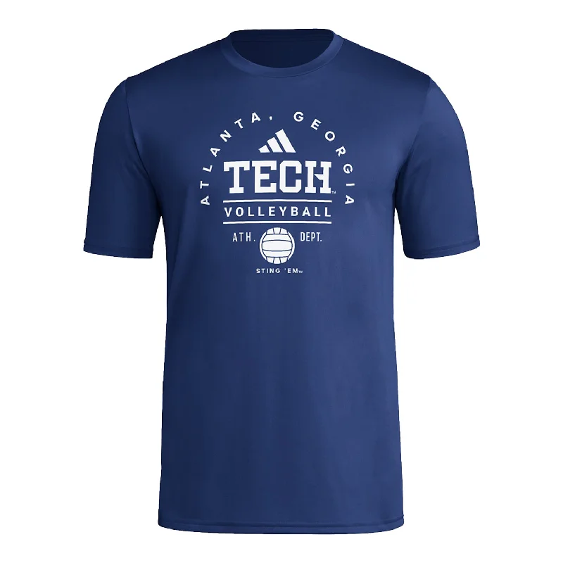 Savings Galore Georgia Tech Yellow Jackets Adidas Volleyball Navy T-Shirt