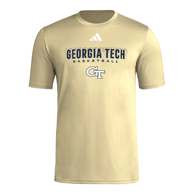 Special Discount Georgia Tech Yellow Jackets Adidas Basketball Gold T-Shirt